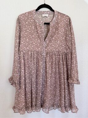 Dress Forum LA Floral Ruffle Sleeve Babydoll Mini Dress Size S